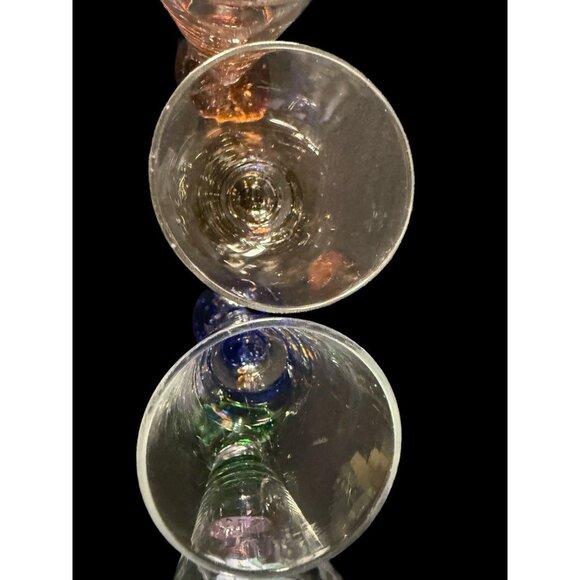 Bubble Ball Bottom Base Shot Cordial Glasses Multi-Color, Set Of 6 - Picture 14 of 16